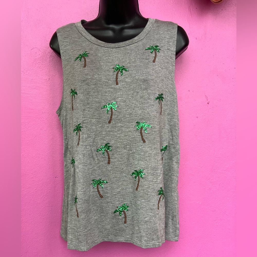 NWT Sparkle Palm Tree Top